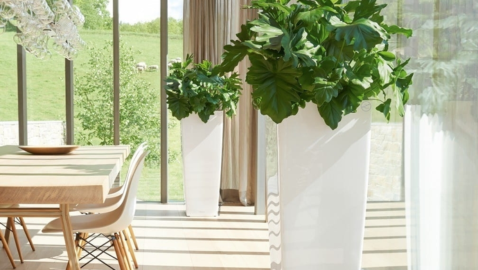 Jak urządzić taras w stylu japandi z donicami betonowymi?