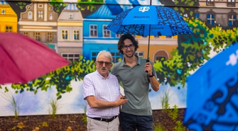 Tytus Brzozowski odwiedził Wschowę. Artysta podziwiał swój mural