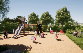 Zielona oaza z tężniąsolankową i placem zabaw. Tak będzie wyglądał teren byłego gimnazjum