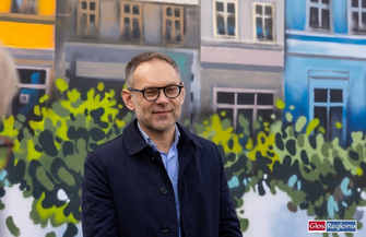 Mural Brzozowskiegoodsłonięty Burmistrz Antkowiak Zapraszam serdecznie do Wschowy