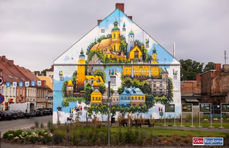 Tytus Brzozowski odwiedził Wschowę. Artysta podziwiał swój mural