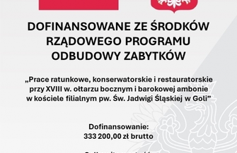 Wnętrze kościoła filialnego pw. Św. Jadwigi Śląskiej w Goli odzyskuje dawny blask