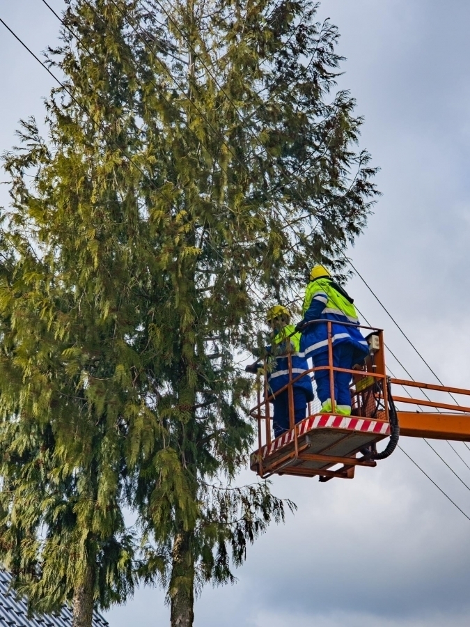 Nowa Wieś. Wymieniają słupy energetyczne przy ścieżce rowerowej