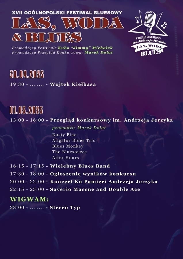 Harmonogram Festiwalu Las Woda Blues 2025. Sprawdź kto i kiedy zagra