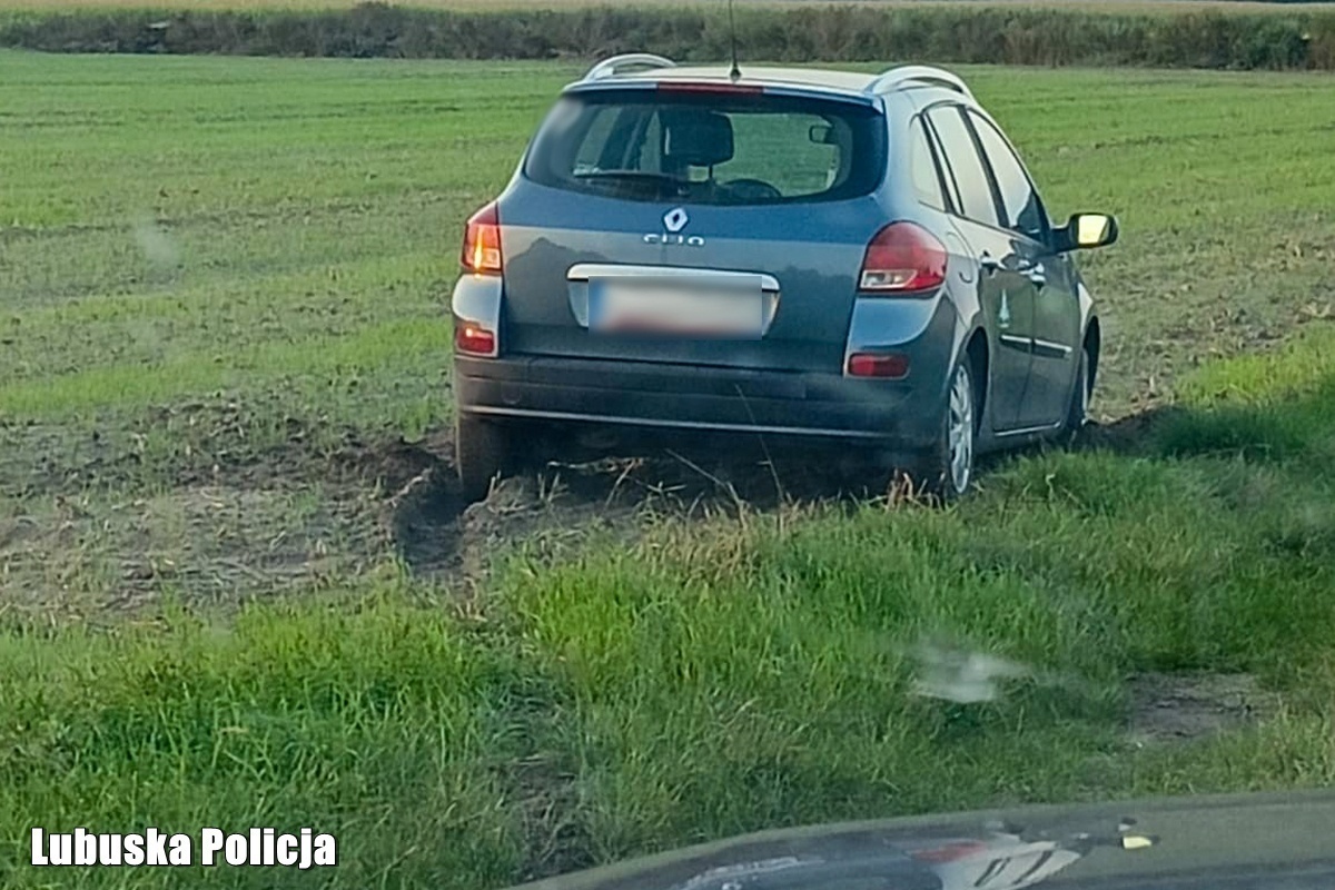 Złodziej z dożywotnim zakazem w wersalce. Auto porzucił zakopane w polu