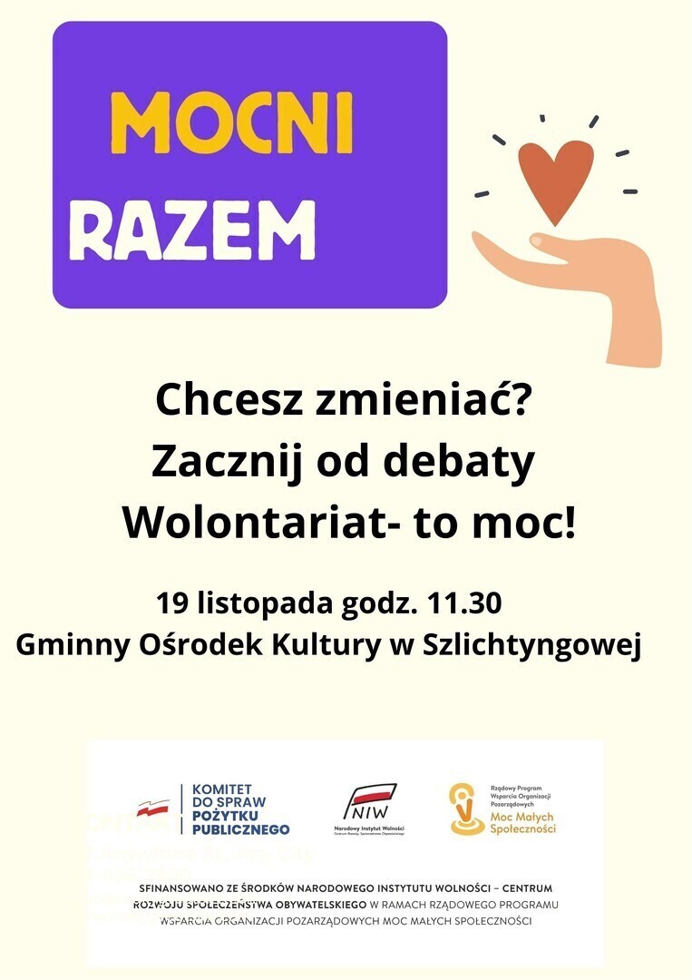 Kowalewianki zapraszająna debatę. Temat to wolontariat lokalny
