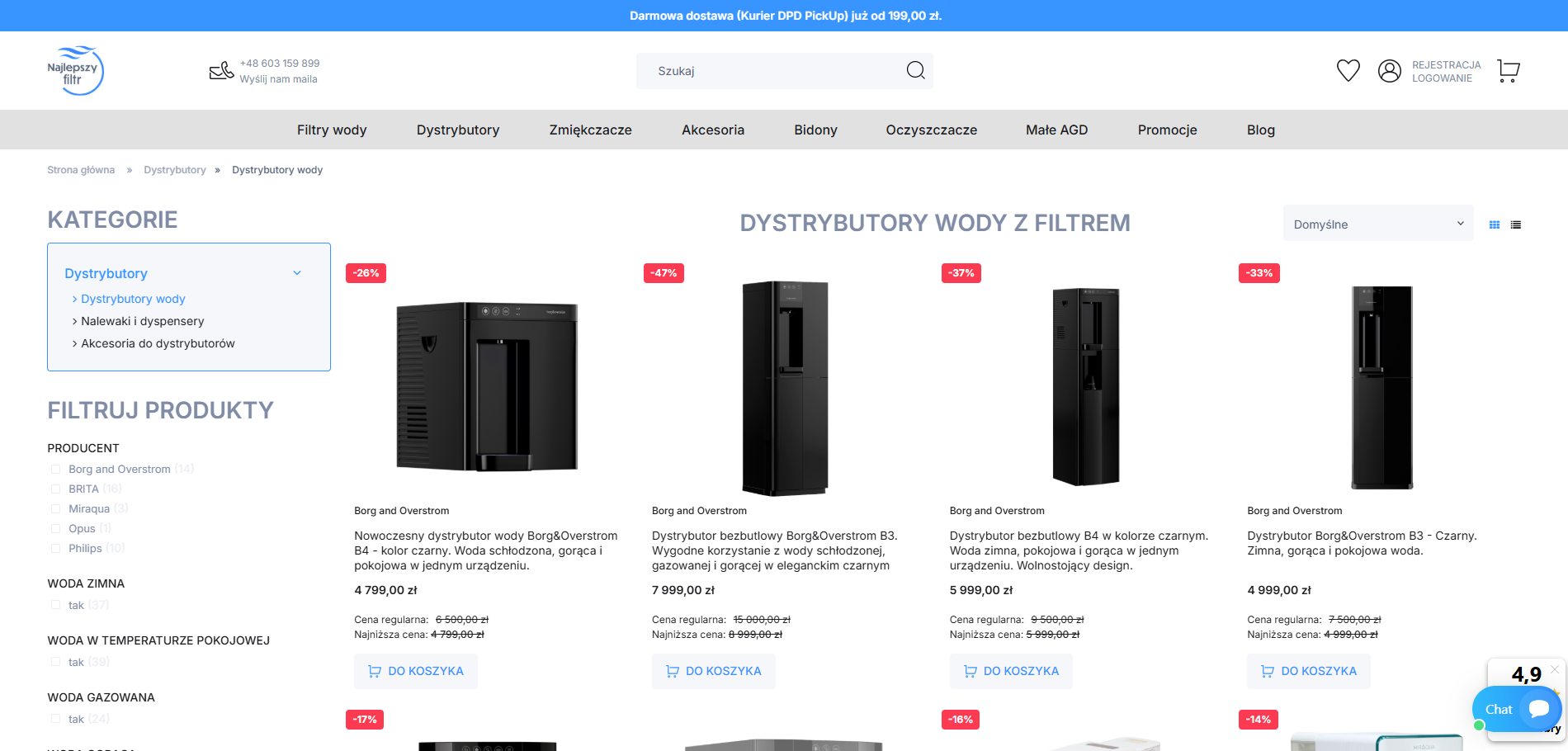 dystrybutor wody z filtrem NajlepszyFiltr