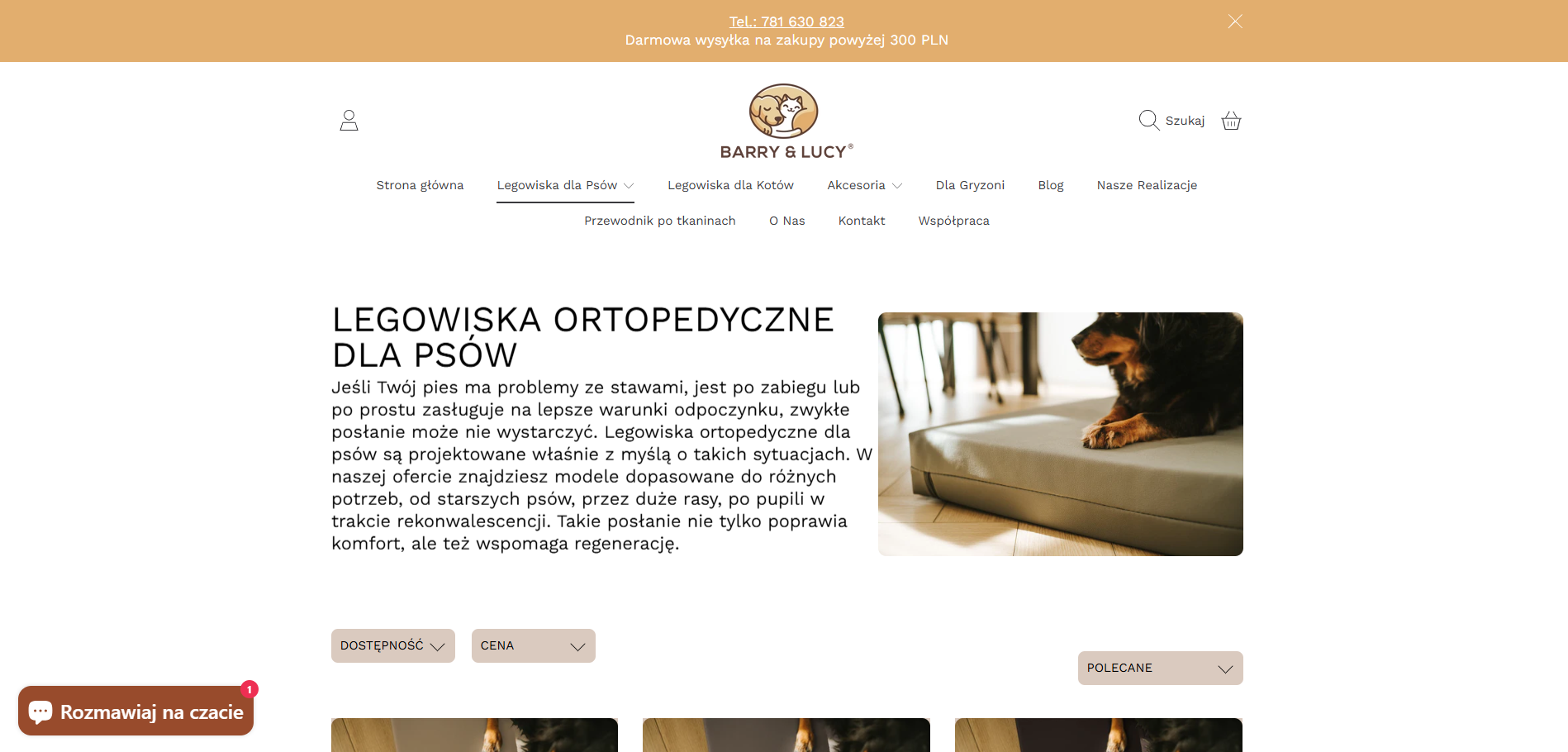 legowiska ortopedyczne dla psów BarryLucy