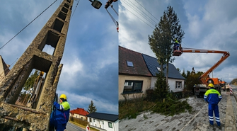 Nowa Wieś. Wymieniają słupy energetyczne przy ścieżce rowerowej