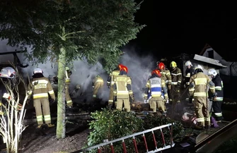 Pożar domku letniskowego w Sławie