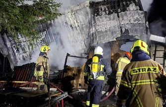 Pożar domku letniskowego w Sławie