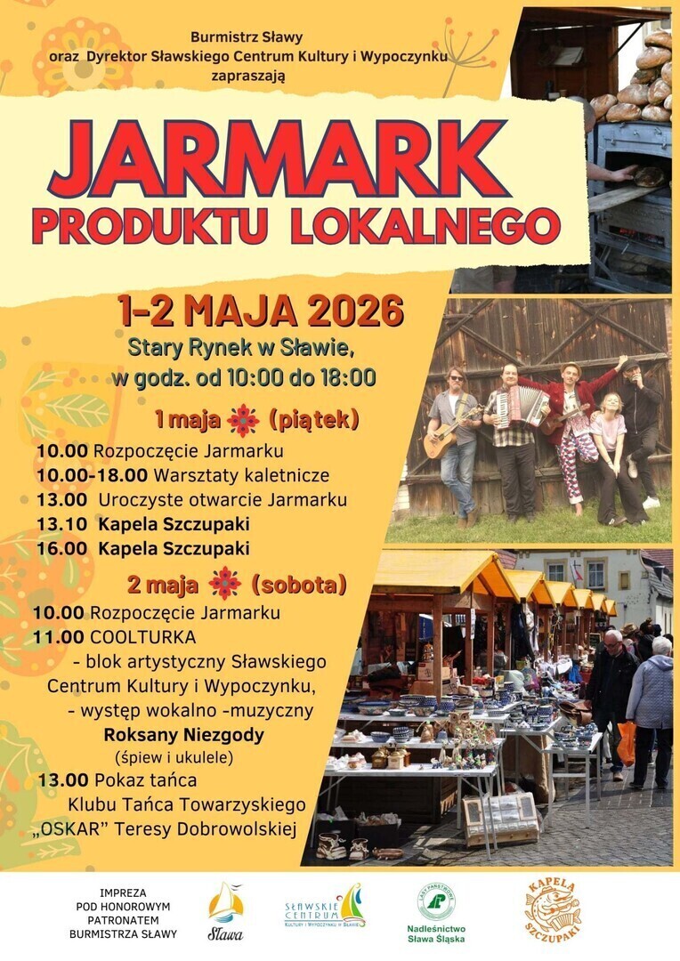 Jarmark Produktu Lokalnego w Sławie - plakat.
