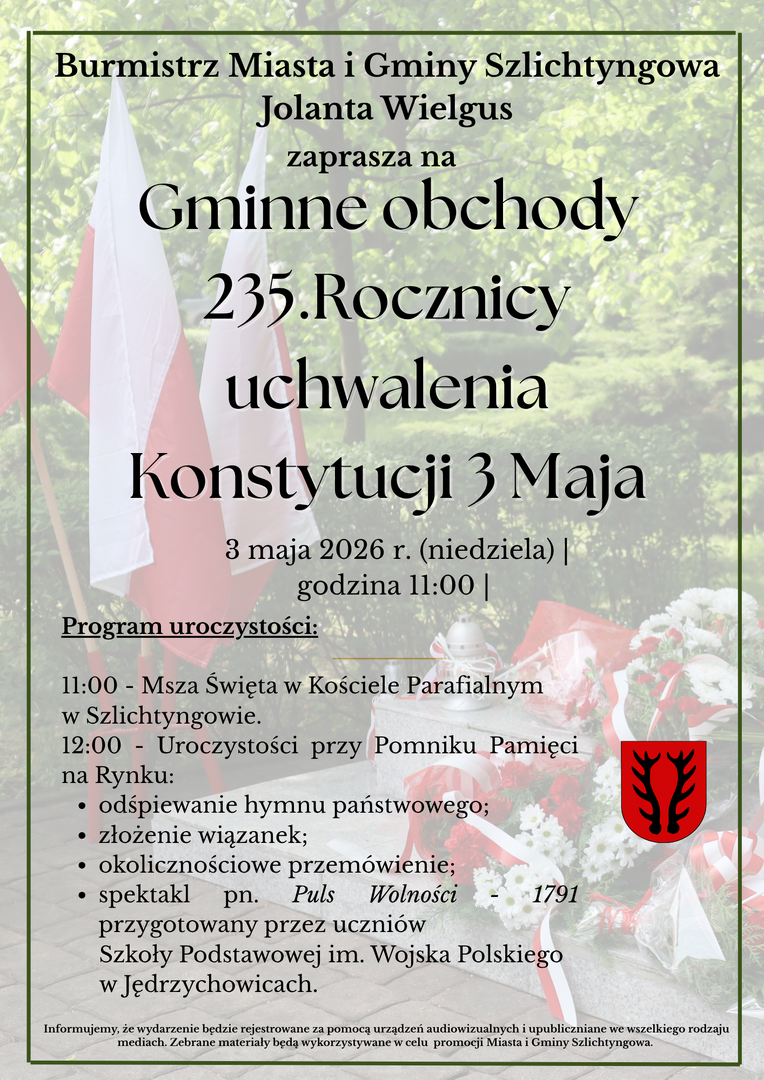 Święto Konstytucji 3 maja w Szlichtyngowie. Uczniowie z Jędrzychowic wystąpią na Rynku