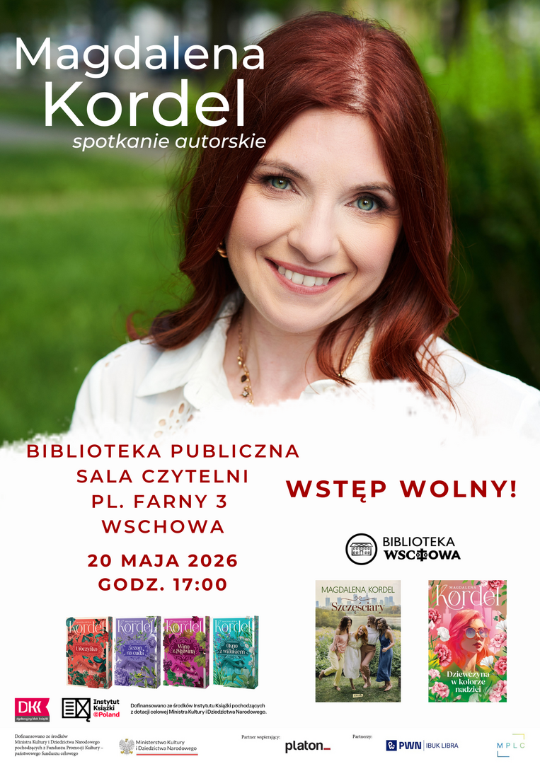 Spotkanie z Magdaleną Kordel. Wschowska biblioteka zaprasza 20 maja