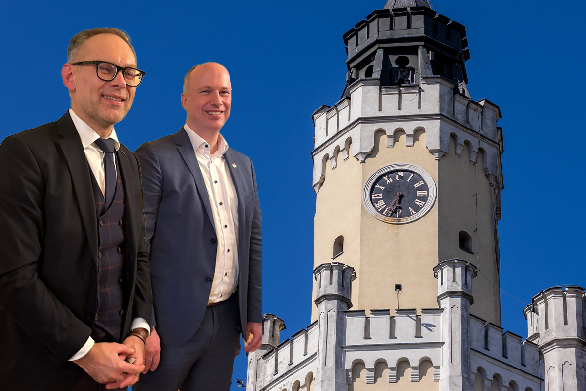 Od lewej burmistrz Konrad Antkowiak i Mirko Buhr burmistrz Lauchhammer