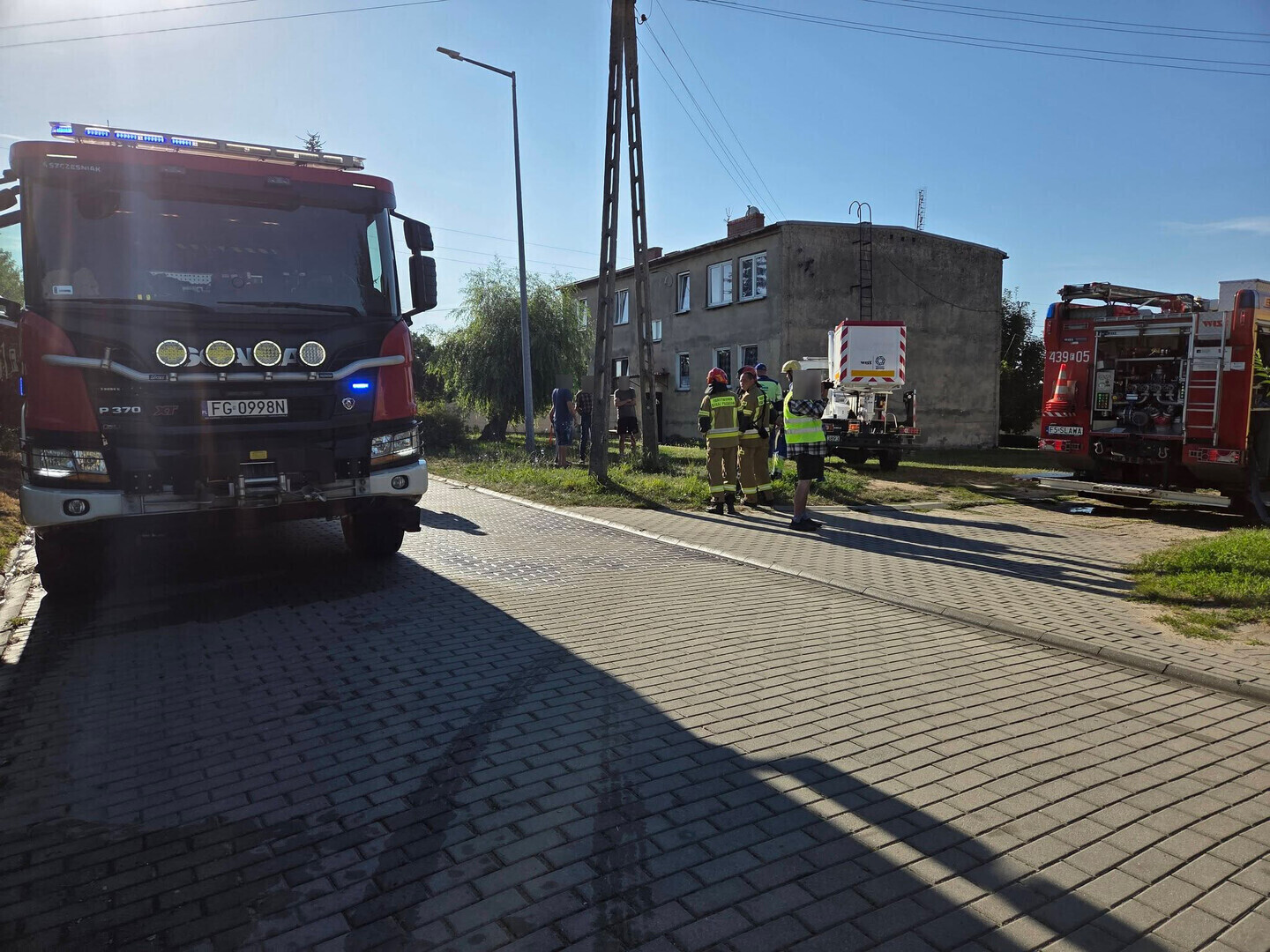 Pożar w Przybyszowie w gminie Sława.
