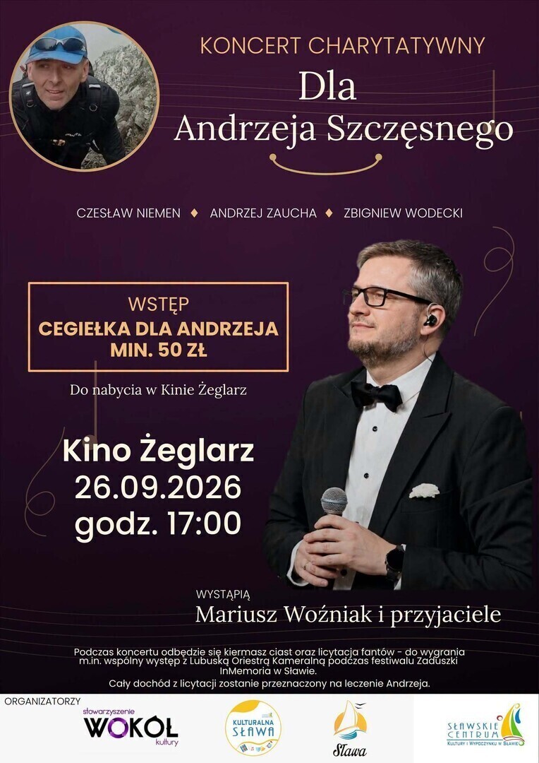 Koncert charytatywny dla Andrzeja Szczęsnego. W Kinie Żeglarz wystąpi Mariusz Woźniak i przyjaciele