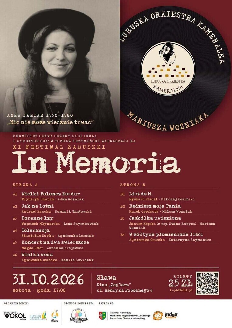Koncert zaduszkowy w Sławie. Orkiestra zagra m.in. Chopina Zauchę i Grechutę