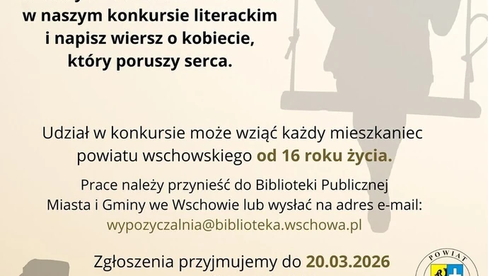 Wiersz o kobiecie? Biblioteka we Wschowie ogłasza konkurs