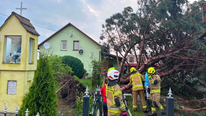 Gwałtowna burza nad Gminą Wschowa. Uszkodzone dachy, połamane drzewa, blisko 80 zgłoszeń [ZDJĘCIA]