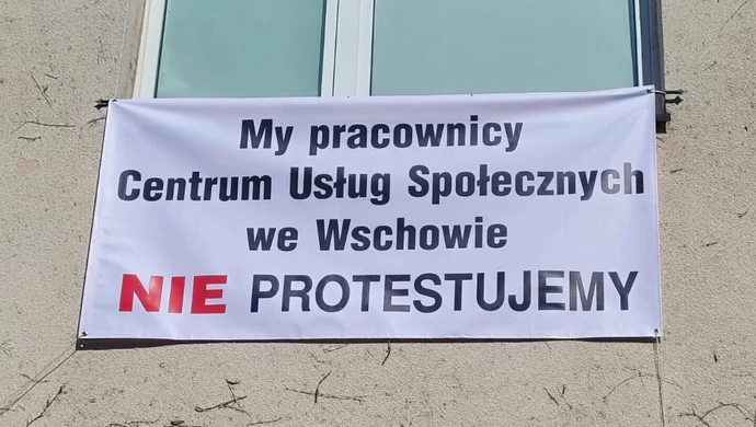 Związkowcy protestują przy CUS we Wschowie. Pracodawca odpiera zarzuty