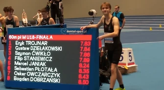 7,84 s w debiucie w U18. Gustaw Dziełakowski ze srebrem mistrzostw Polski