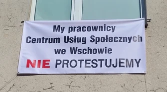 Związkowcy protestują przy CUS we Wschowie. Pracodawca odpiera zarzuty