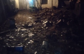 Runął komin na ul. Nowej we Wschowie.