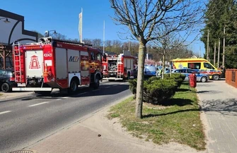 Kolizja w centrum Sławy. Droga wojewódzka zablokowana