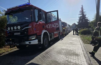 Pożar w Przybyszowie w gminie Sława.