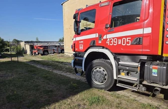 Pożar w Przybyszowie w gminie Sława.