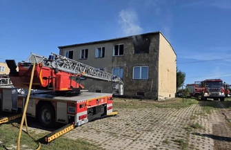 Pożar w Przybyszowie w gminie Sława.