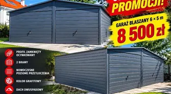 Garaż Blaszany 6x5 antracytowy 1szt W okazyjnej Cenie dostępna